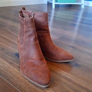 Brown suede boots